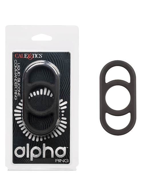 Alpha Liquid Silicone Commander Cock Ring  Black