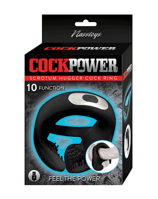 Cockpower Scrotum Hugger Cock Ring  Black