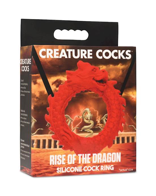 Creature Cocks Rise of the Dragon Silicone Cock Ring  Red