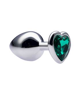 Kink Range Alloy Love Heart Gemmed Butt Plug - 3.2 Inch