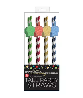 Happy Fucking Birthday Tall Party Straws