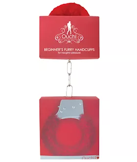 Shots Ouch Beginner039s Handcuffs Furry Red