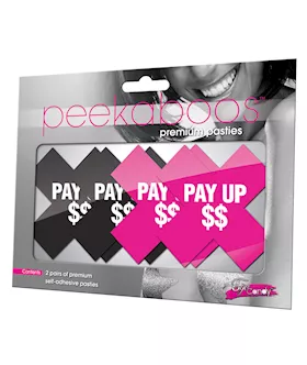 Peekaboos Pay Up Pasties 2 Pairs 1 Black1 Pink