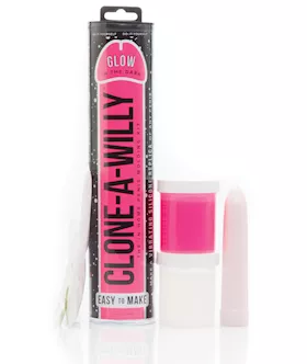 CloneAWilly Kit Vibrating Glow in the Dark  Hot Pink