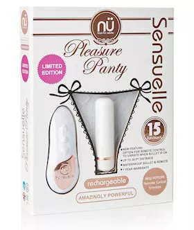 Nu Sensuelle Pleasure Panty Bullet wRemote Control 15 Function White
