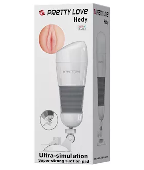 Pretty Love Hedy Suction Pad Stroker wBullet White