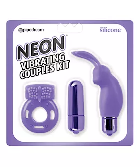 Neon Luv Touch Vibrating Couples Kit Purple