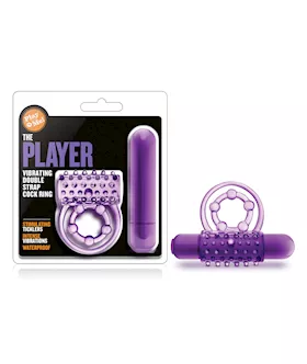 Blush Play With Me the Player Vibrating Double Strap Cockring Purple