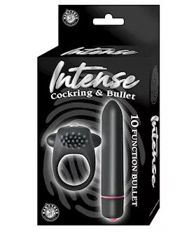 Intense Cockring amp Bullet Black