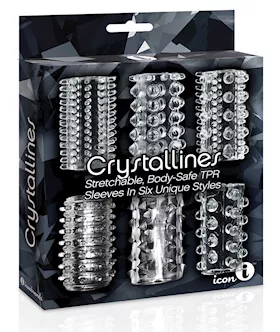 The 9039s Crystalline TPR Cock Sleeve 6 Pack  Clear