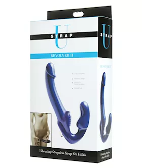 Revolver II Strapless Strap on GSpot Dildo Blue