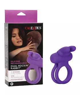 Silicone Rechargeable Rockin039 Rabbit Enhancer Purple