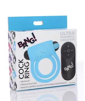 Bang Vibrating Cock Ring amp Bullet wRemote Control Blue