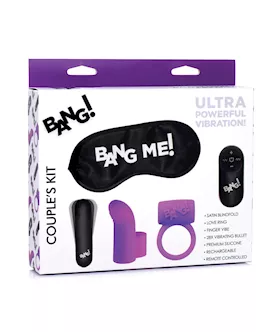 Bang Couple039s Kit with RC Bullet Blindfold Cock Ring amp Finger Vibe Purple