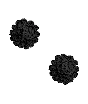 Neva Nude Burlesque Nightfall Roses Reusable Silicone Pasties  Black OS