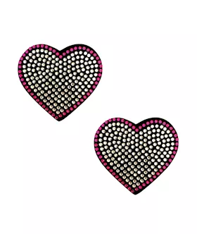 Neva Nude Burlesque Heart N039 Soul Crystal Heart Pasties  PinkClear OS
