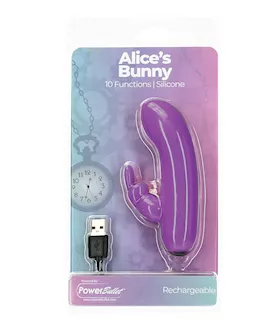 Alice039s Bunny Rechargeable Bullet wRabbit Sleeve 10 Functions Purple