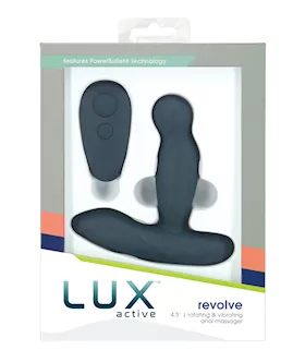 Lux Active Revolve 45quot Rotating amp Vibrating Anal Massager Dark Blue