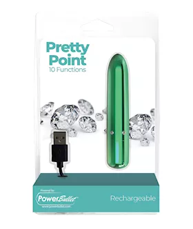 Pretty Point Rechargeable Bullet 10 Functions Teal