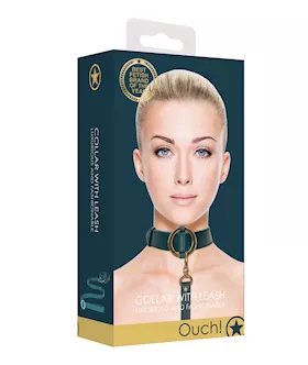 Shots Ouch Halo Collar wLeash  Green