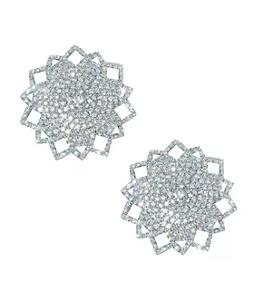 Neva Nude Ice Crystal Jewel Reusuable Silicone Nipple Pasties  Clear OS