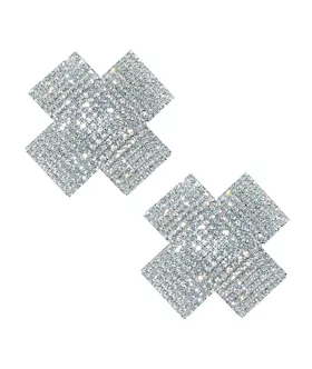 Neva Nude Cross Crystal Jewel Reusable Silicone Nipple Pasties  Clear OS