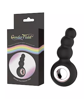 Gender Fluid Quiver Anal Ring Bead Vibe Black