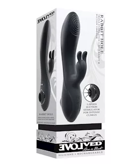 Evolved Rabbit Hole Triple Stimulation Vibrator Black