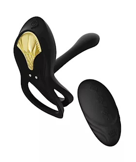 ZALO Bayek Vibrating Couples Ring wRemote Obsidian Black