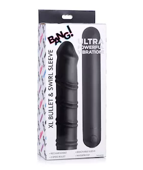 Bang XL Bullet amp Swirl Silicone Sleeve Black