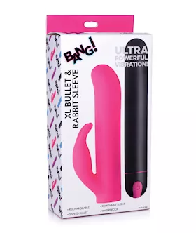 Bang XL Bullet amp Rabbit Silicone Sleeve Pink
