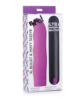 Bang XL Bullet amp Wavy Silicone Sleeve Purple