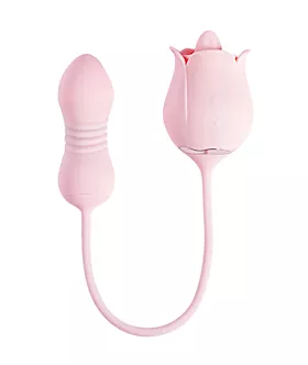 Fiona Plus Rose Clit Licking Stimulator amp Thrusting Egg Pink