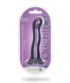 Shots Ouch 7quot Curvy GSpot Dildo Metallic Purple
