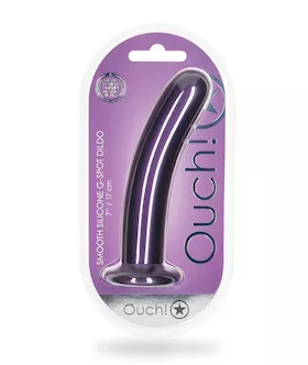Shots Ouch 7quot Smooth GSpot Dildo Metallic Purple