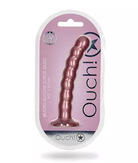 Shots Ouch 65quot Beaded GSpot Dildo Rose Gold