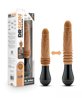 Blush Dr Skin Silicone Dr Arthur Thrusting Gyrating Vibrating Dildo Tan
