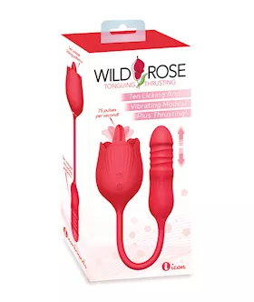 Wild Rose Licking amp Thrusting Vibrator Red