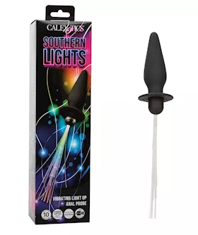 Southern Lights Rechargeable Vibrating Light Up Anal Probe Black