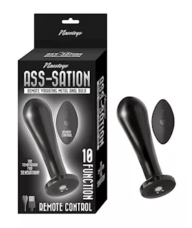 Asssation Remote Vibrating Metal Anal Bulb Black