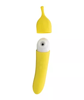 Natalie039s Toy Box Banana Cream Air Pulse amp GSpot Vibrator Yellow