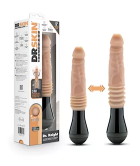 Blush Dr Skin Silicone Dr Knight Thrusting Gyrating Vibrating Dildo Beige