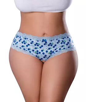 Sweet Treats Crotchless Boy Short wWicked Sensual Care Blueberry Lube  Blue QN