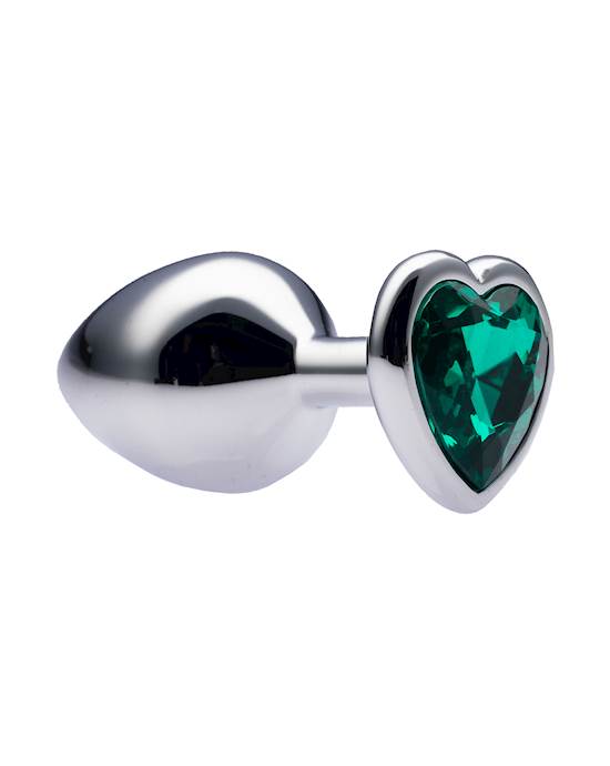 Kink Range Alloy Love Heart Gemmed Butt Plug - 3.2 Inch