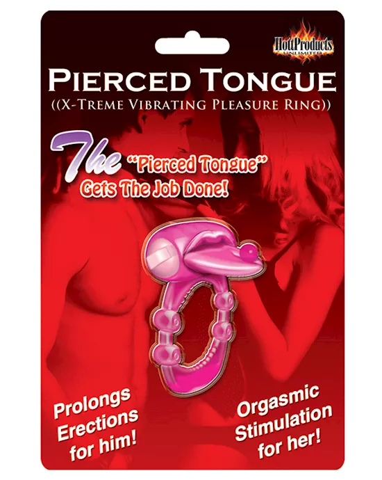 Pierced Tongue X-treme Vibrating Pleasure Ring - Magenta