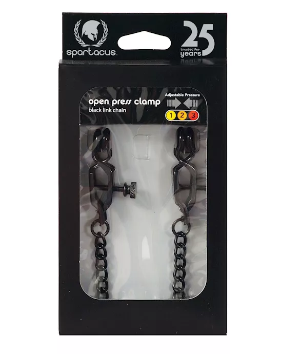 Spartacus Adjustable Alligator Nipple Clamps W/black Chain
