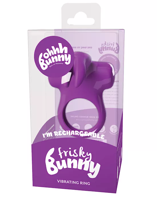 VeDO Frisky Bunny Rechargeable Vibrating Ring - Perfectly Purple