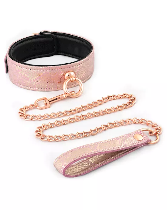Spartacus Micro Fiber Collar & Leash W/leather Lining - Pink