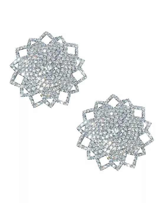 Neva Nude Ice Crystal Jewel Reusuable Silicone Nipple Pasties - Clear O/S