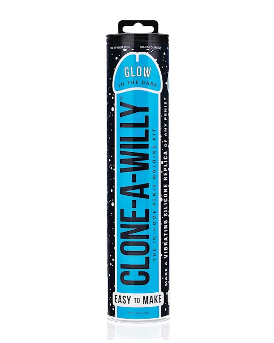 Clone-a-willy Kit Vibrating Glow In The Dark - Blue